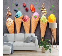 XLMING Individualità Creativa Del Gelato Alla Frutta 3D Carta da Parati Premium Aspetto Della Seta Studio Soggiorno Camera Letto Parete Divano Muro-350cm×256cm