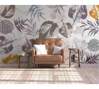 XLMING Linea D'Arte Astratta Vintage Di Una Pianta Di Foglie Di Banano Carta Da Parati 3D Seta lusso Studio Sala Pranzo Divano Camera Per Mobili Letto Soggiorno Tv Muro-400cm×280cm