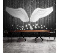 XLMING Linee Creative Bianche Ali Di Farfalla Carta Da Parati 3D Seta lusso Studio Sala Pranzo Divano Camera Per Mobili Letto Soggiorno Tv Muro-250cm×170cm