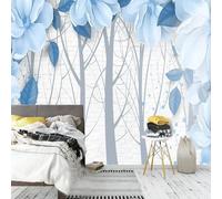 XLMING Luce Semplice Fiori Tridimensionali Bianco Muro Di Mattoni Carta Da Parati 3D Seta lusso Studio Sala Pranzo Divano Camera Per Mobili Letto Soggiorno Tv Muro-250cm×170cm