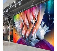 XLMING Manicure Unghie Diamanti Colorati Bellezza Cura Delle Mani 3D Carta da Parati Premium Aspetto Della Seta Studio Soggiorno Camera Letto Parete Divano Muro-400cm×280cm