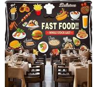 XLMING Minimalista Cibo Hamburger Pizza Sushi 3D Carta da Parati Premium Aspetto Della Seta Studio Soggiorno Camera Letto Parete Divano Muro-200cm×140cm