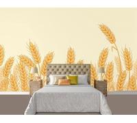 XLMING Minimalista Tridimensionale Dorato Spighe Di Grano Arte Carta Da Parati 3D Seta lusso Studio Sala Pranzo Divano Camera Per Mobili Letto Soggiorno Tv Muro-150cm×105cm