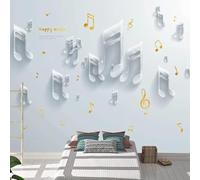 XLMING Minimalista Tridimensionale Musica Note Musicali Arte Carta Da Parati 3D Seta lusso Studio Sala Pranzo Divano Camera Per Mobili Letto Soggiorno Tv Muro-150cm×105cm