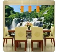 XLMING Montagne Foreste Cascate Laghi Uccelli In Volo Carta Da Parati 3D Seta lusso Studio Sala Pranzo Divano Camera Per Mobili Letto Soggiorno Tv Muro-300cm×210cm