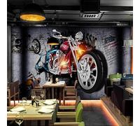 XLMING Moto Vintage Art Graffiti Muri Rotti Carta Da Parati 3D Seta lusso Studio Sala Pranzo Divano Camera Per Mobili Letto Soggiorno Tv Muro-150cm×105cm