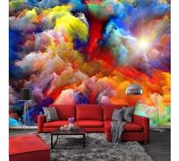 XLMING Nubi Multicolori Astratte Disegnate A Mano Luce Del Sole 3D Carta da Parati Premium Aspetto Della Seta Studio Soggiorno Camera Letto Parete Divano Muro-250cm×170cm