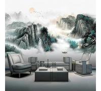 XLMING Paesaggio Dipinto A Inchiostro Uccelli In Volo Alba Scenario 3D Carta da Parati Premium Aspetto Della Seta Studio Soggiorno Camera Letto Parete Divano Muro-200cm×140cm