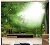 XLMING Paese Delle Meraviglie Bello Verde Foresta Paesaggio Carta Da Parati 3D Seta lusso Studio Sala Pranzo Divano Camera Per Mobili Letto Soggiorno Tv Muro-350cm×256cm