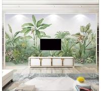 XLMING Personalità Arte Lusso Accessibile Tropicale Verde Piante Carta Da Parati 3D Seta lusso Studio Sala Pranzo Divano Camera Per Mobili Letto Soggiorno Tv Muro-400cm×280cm
