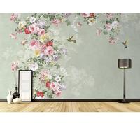 XLMING Pianta Stereoscopica Volo degli Uccelli Fiore Multicolore 3D Carta Da Parati Seta Testurizzata Alta Qualità Soggiorno Divano Camera Letto Pranzo Casa Muro-250cm×170cm