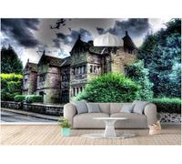 XLMING Piante Castelli Giardini Nuvole Scure Vintage 3D Carta Da Parati Seta Testurizzata Alta Qualità Soggiorno Divano Camera Letto Pranzo Casa Muro-430cm×300cm