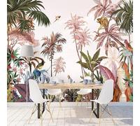 XLMING Piante Colorate Foglie Animale Scimmia Volo Degli Uccelli Carta Da Parati 3D Seta lusso Studio Sala Pranzo Divano Camera Per Mobili Letto Soggiorno Tv Muro-400cm×280cm