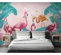 XLMING Piante Foglie Fenicotteri Uccelli In Volo Alba Carta Da Parati 3D Seta lusso Studio Sala Pranzo Divano Camera Per Mobili Letto Soggiorno Tv Muro-150cm×105cm