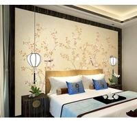 XLMING Retrò Botanico Foglie Fiori Uccelli 3D Carta Da Parati Seta Testurizzata Alta Qualità Soggiorno Divano Camera Letto Pranzo Casa Muro-300cm×210cm