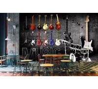 XLMING Retrò Creativo Strumenti Musicali Musica Arte Carta Da Parati 3D Seta lusso Studio Sala Pranzo Divano Camera Per Mobili Letto Soggiorno Tv Muro-150cm×105cm