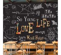 XLMING Retrò Dipinto A Mano Arte Lavagna Matematica Formule 3D Carta da Parati Premium Aspetto Della Seta Studio Soggiorno Camera Letto Parete Divano Muro-150cm×105cm