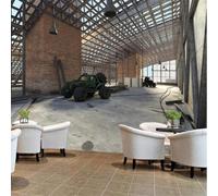 XLMING Retrò Fabbrica Abbandonata Officina Stile Industriale Muri Di Mattoni Rossi 3D Carta da Parati Premium Aspetto Della Seta Studio Soggiorno Camera Letto Parete Divano Muro-250cm×170cm