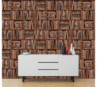 XLMING Retro Libreria Libri Arte Poster Carta Da Parati 3D Seta lusso Studio Sala Pranzo Divano Camera Per Mobili Letto Soggiorno Tv Muro-400cm×280cm
