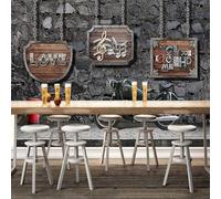 XLMING Retrò Muro Di Mattoni Creatività Tridimensionale Lettere 3D Carta Da Parati Lusso Casa Soggiorno Divano Mobili Floreale Camera Letto TV Sfondo Muro-400cm×280cm