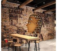 XLMING Retro Nostalgico Creativo Libreria Arte Carta Da Parati 3D Seta lusso Studio Sala Pranzo Divano Camera Per Mobili Letto Soggiorno Tv Muro-350cm×256cm