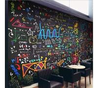 XLMING Retrò Nostalgico Lavagna Colorato Formule Matematiche 3D Carta da Parati Tessuto in Seta Ufficio Sala Pranzo Divano Camera Soggiorno TV Sfondo Muro-150cm×105cm