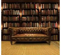 XLMING Retro Nostalgico Libreria Libri Biblioteca 3D Carta da Parati Tessuto in Seta Ufficio Sala Pranzo Divano Camera Soggiorno TV Sfondo Muro-300cm×210cm