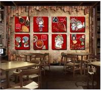 XLMING Retrò Rosso Muro Di Mattoni Spezie Persone 3D Carta da Parati Premium Aspetto Della Seta Studio Soggiorno Camera Letto Parete Divano Muro-350cm×256cm