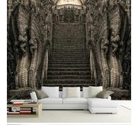 XLMING Retrò Tridimensionale Arte Architettura Spazio Scale 3D Carta da Parati Tessuto in Seta Ufficio Sala Pranzo Divano Camera Soggiorno TV Sfondo Muro-400cm×280cm