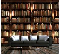 XLMING Retro Tridimensionale Libreria Libri Arte Carta Da Parati 3D Seta lusso Studio Sala Pranzo Divano Camera Per Mobili Letto Soggiorno Tv Muro-400cm×280cm