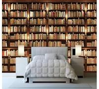 XLMING Retrò Tridimensionale Scaffale Libreria Libri 3D Carta da Parati Premium Aspetto Della Seta Studio Soggiorno Camera Letto Parete Divano Muro-150cm×105cm