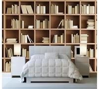 XLMING Retro Tridimensionale Scaffale Libri Biblioteca 3D Carta da Parati Premium Aspetto Della Seta Studio Soggiorno Camera Letto Parete Divano Muro-430cm×300cm