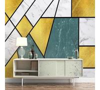 XLMING Semplice Bella Colorata Geometrica A Blocchi Di Colore In Finto Marmo 3D Carta da Parati Tessuto in Seta Ufficio Sala Pranzo Divano Camera Soggiorno TV Sfondo Muro-400cm×280cm