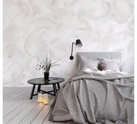 XLMING Semplice Bello Bianco Piume Effetto Marmo Carta Da Parati 3D Seta lusso Studio Sala Pranzo Divano Camera Per Mobili Letto Soggiorno Tv Muro-250cm×170cm