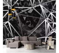 XLMING Semplice Blocchi Di Colore Astratto Geometrico Artistico Linee 3D Carta da Parati Tessuto in Seta Ufficio Sala Pranzo Divano Camera Soggiorno TV Sfondo Muro-400cm×280cm