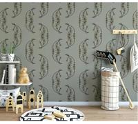 XLMING Semplice Cartone Animato Vintage Di Una Pianta Con Foglie E Fiori Carta Da Parati 3D Seta lusso Studio Sala Pranzo Divano Camera Per Mobili Letto Soggiorno Tv Muro-200cm×140cm