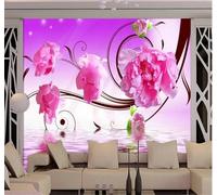 XLMING Semplice Da Sogno Bello Tridimensionale Peonia Carta Da Parati 3D Seta lusso Studio Sala Pranzo Divano Camera Per Mobili Letto Soggiorno Tv Muro-300cm×210cm