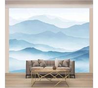 XLMING Semplice Inchiostro Blu Montagna Arte 3D Carta Da Parati Seta Testurizzata Alta Qualità Soggiorno Divano Camera Letto Pranzo Casa Muro-300cm×210cm