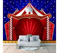XLMING Semplice Stella Del Circo Rossa Creativa 3D Carta da Parati Premium Aspetto Della Seta Studio Soggiorno Camera Letto Parete Divano Muro-200cm×140cm