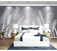 XLMING Semplice Volo degli Uccelli Tridimensionale Di Piume Bianche 3D Carta Da Parati Seta Testurizzata Alta Qualità Soggiorno Divano Camera Letto Pranzo Casa Muro-150cm×105cm