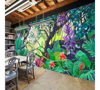 XLMING Splendido Fiore Rosso Del Fiume Della Foresta Tropicale 3D Carta da Parati Premium Aspetto Della Seta Studio Soggiorno Camera Letto Parete Divano Muro-150cm×105cm