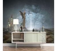 XLMING Statua Angelo Creativa Uccelli In Volo Case 3D Carta da Parati Tessuto in Seta Ufficio Sala Pranzo Divano Camera Soggiorno TV Sfondo Muro-300cm×210cm