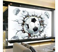 XLMING Stereo Arte Calcio Sport Muri Rotti 3D Carta da Parati Premium Aspetto Della Seta Studio Soggiorno Camera Letto Parete Divano Muro-250cm×170cm
