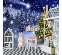 XLMING Stereoscopico Albero Della Foresta Di Notte Stellata 3D Carta Da Parati Seta Testurizzata Alta Qualità Soggiorno Divano Camera Letto Pranzo Casa Muro-200cm×140cm