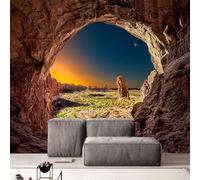XLMING Tramonto Etereo Paesaggio Tridimensionale Di Una Grotta Carta Da Parati 3D Seta lusso Studio Sala Pranzo Divano Camera Per Mobili Letto Soggiorno Tv Muro-430cm×300cm