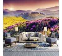 XLMING Tridimensionale Alba Montagne Fiori Boschi 3D Carta Da Parati Lusso Casa Soggiorno Divano Mobili Floreale Camera Letto TV Sfondo Muro-400cm×280cm