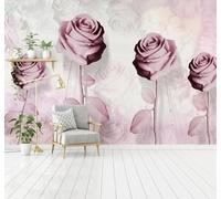 XLMING Tridimensionale Arte Accogliente Bello Rosa Rosa 3D Carta da Parati Tessuto in Seta Ufficio Sala Pranzo Divano Camera Soggiorno TV Sfondo Muro-350cm×256cm