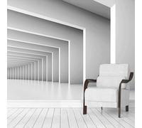 XLMING Tridimensionale Bianco Architettura Spazio Estensione Carta Da Parati 3D Seta lusso Studio Sala Pranzo Divano Camera Per Mobili Letto Soggiorno Tv Muro-150cm×105cm