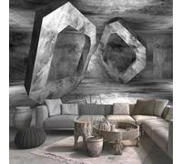 XLMING Tridimensionale Retrò Muro Di Cemento Ampliamento Dello Spazio Geometria 3D Carta da Parati Premium Aspetto Della Seta Studio Soggiorno Camera Letto Parete Divano Muro-200cm×140cm