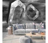 XLMING Tridimensionale Retrò Muro Di Cemento Ampliamento Dello Spazio Geometria 3D Carta da Parati Tessuto in Seta Ufficio Sala Pranzo Divano Camera Soggiorno TV Sfondo Muro-300cm×210cm